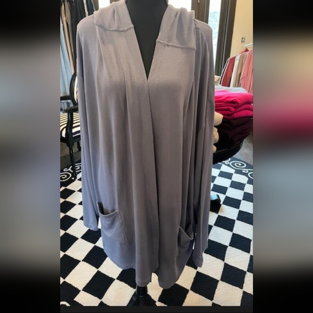 Koolaburra Hooded cardigan steel gray